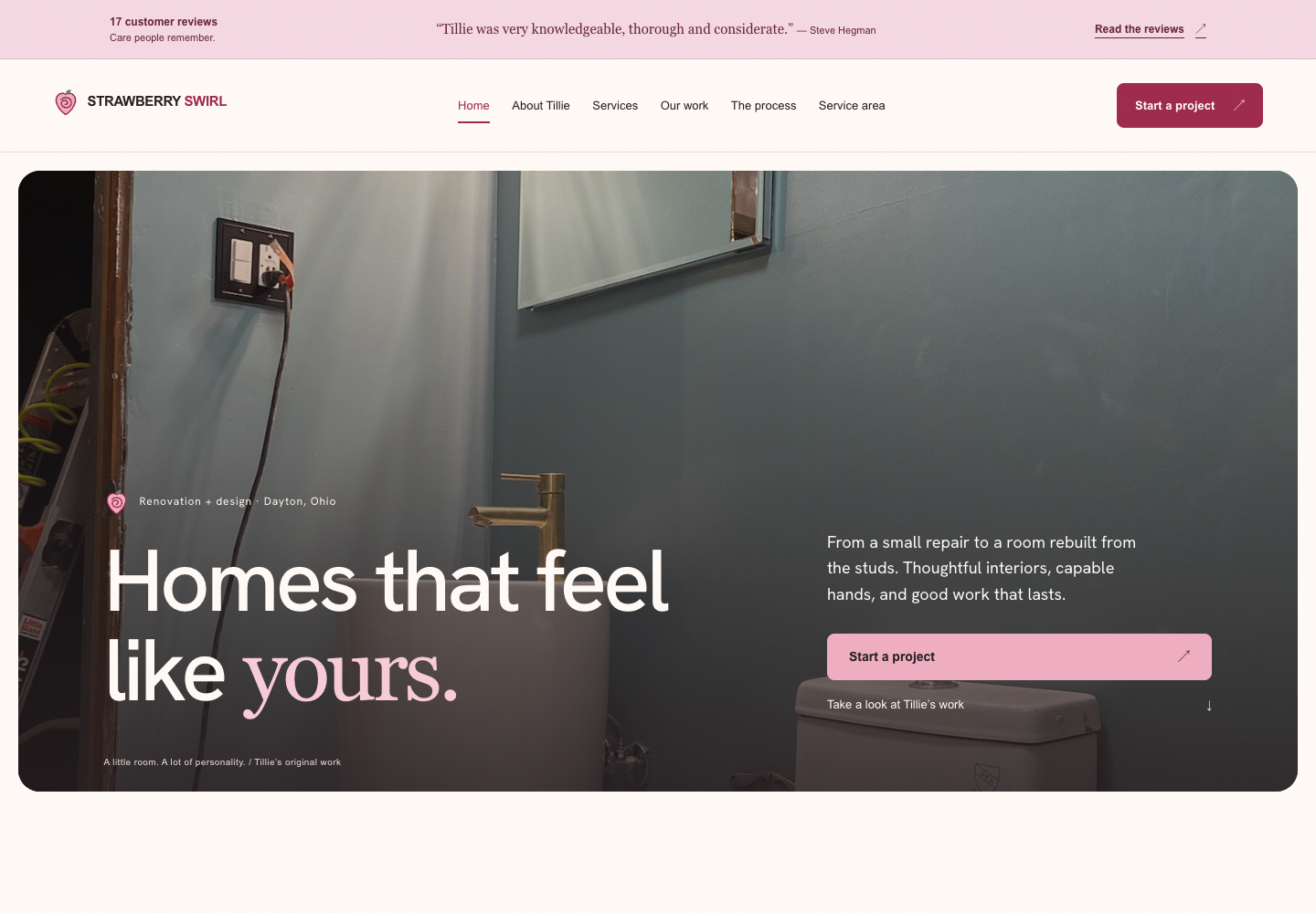 Strawberry Swirl website preview