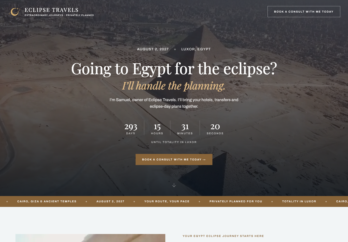 Eclipse Travels website preview